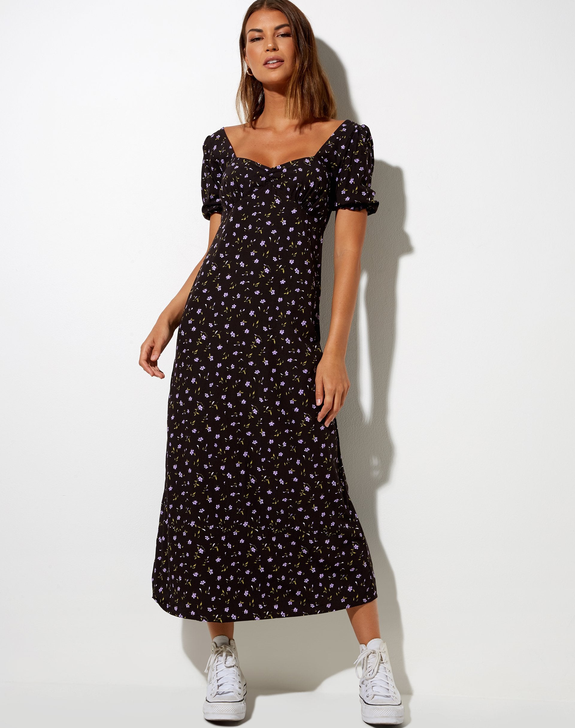 Immagine di Fernanda Midi Dress in Pretty Petal Coffee e Purple