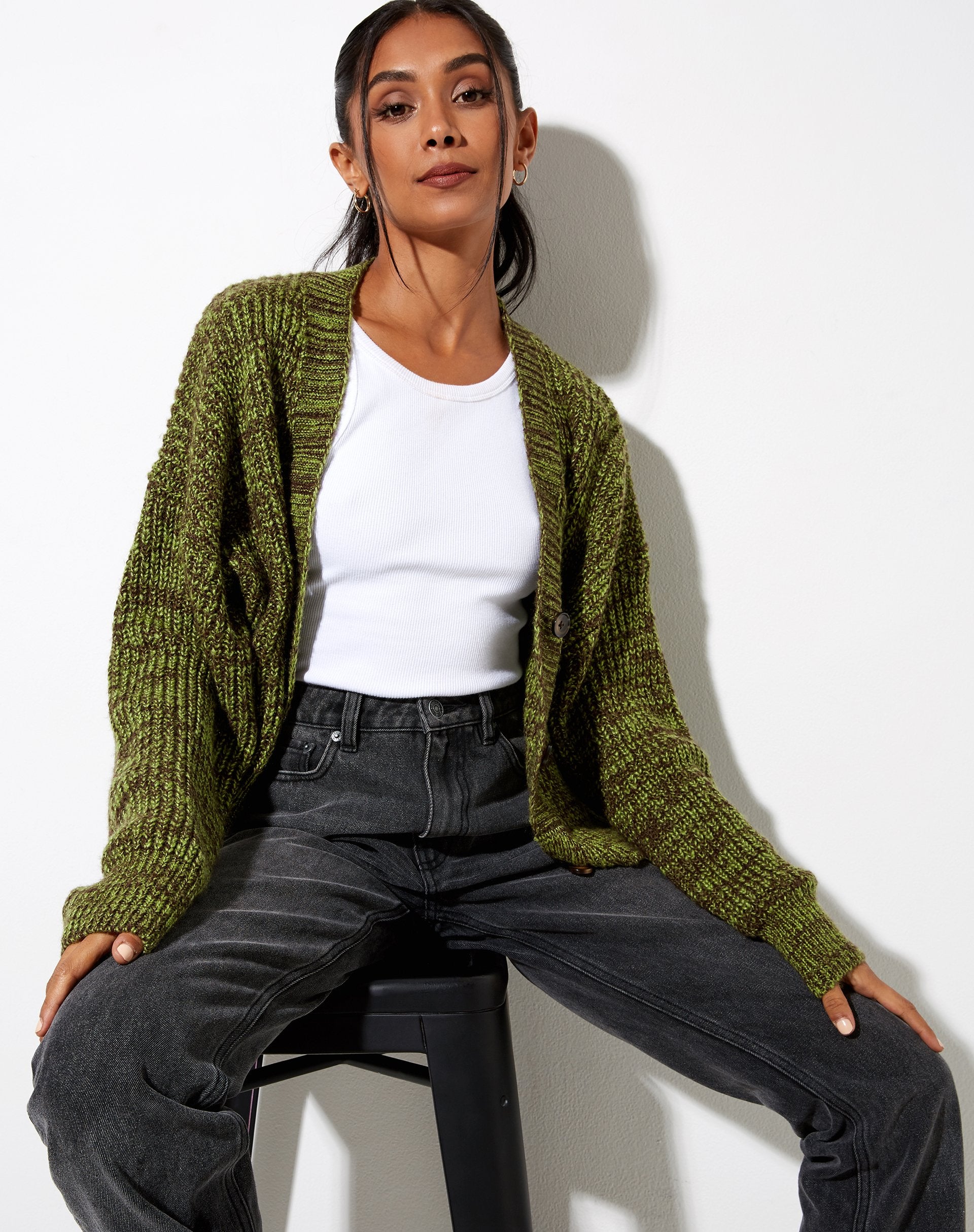 Immagine del cardigan Fia in nero e verde