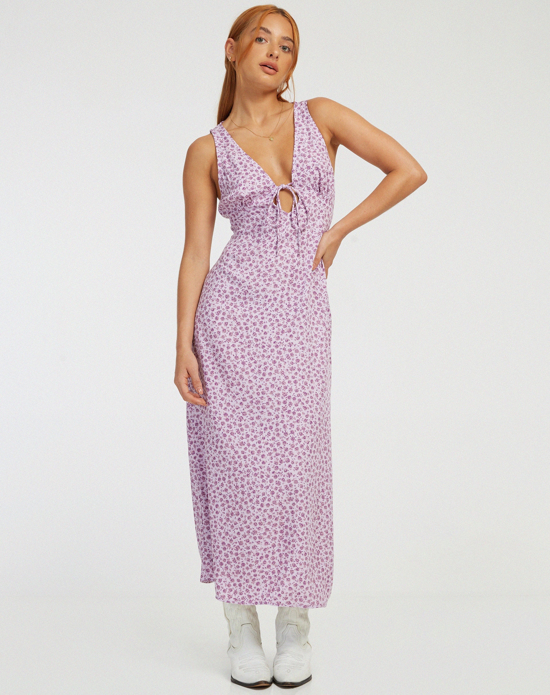 immagine di Fiaso Midi Dress in Ditsy Rose Lilac