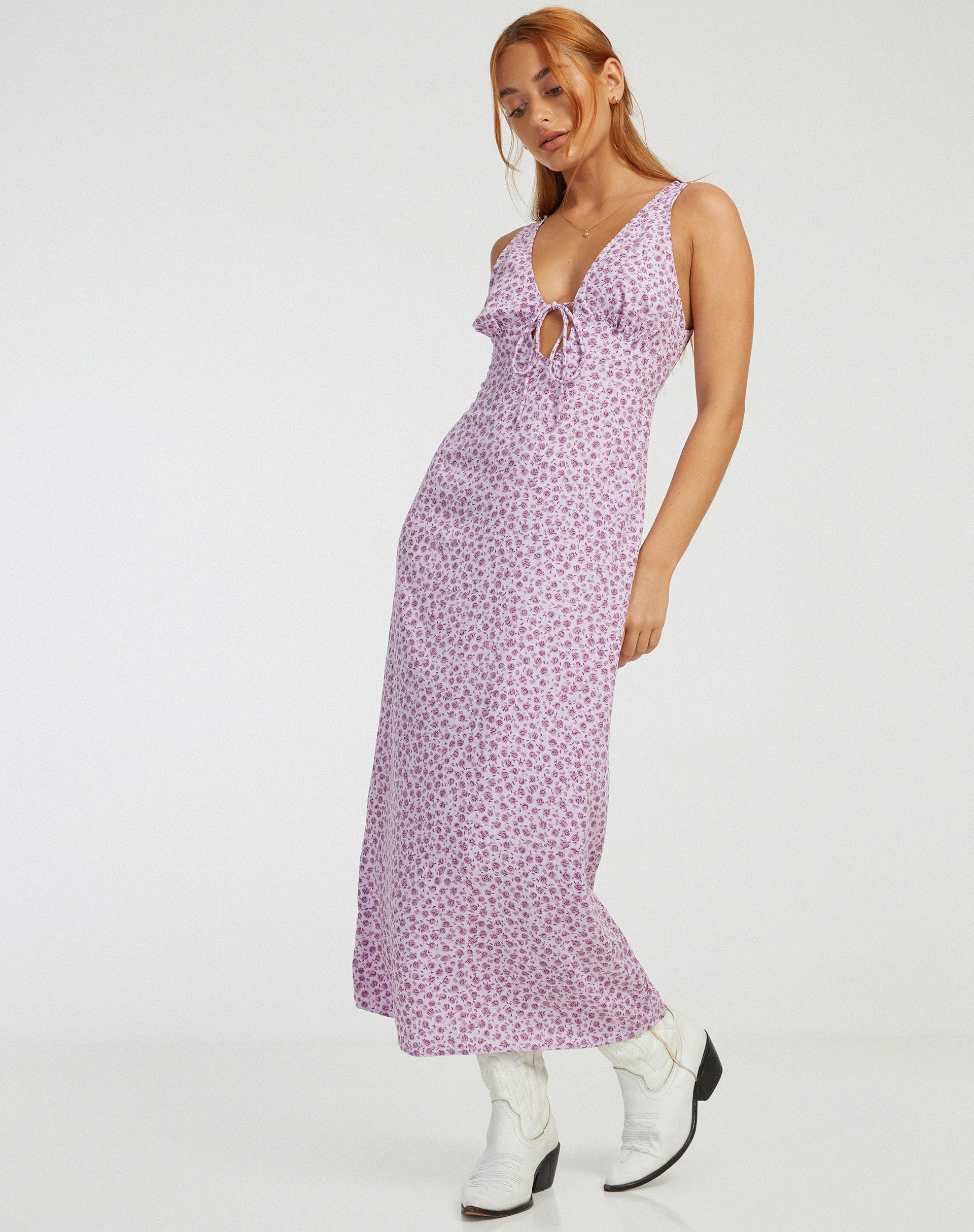 immagine di Fiaso Midi Dress in Ditsy Rose Lilac