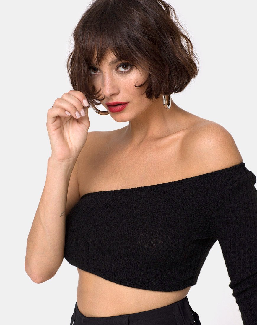 Immagine di Fiax Top in Rib Black