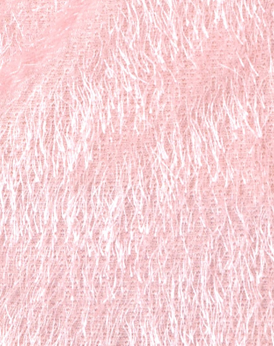 Immagine di Finn Dress in peluche con frange Rosa Zucchero