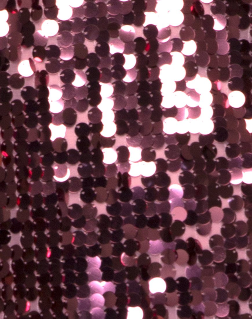 Immagine dell'abito Finn in paillettes metalliche a forma di disco rosa