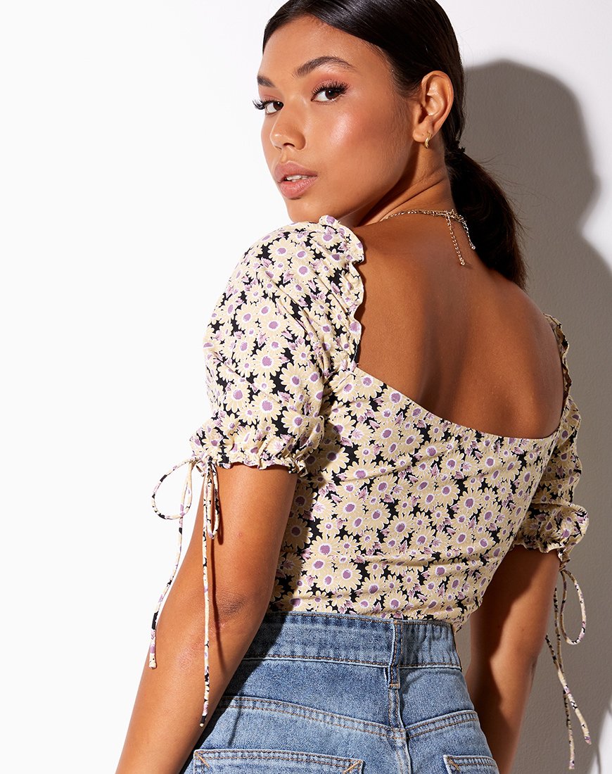 Flaba Crop Top in crema Daisy Day