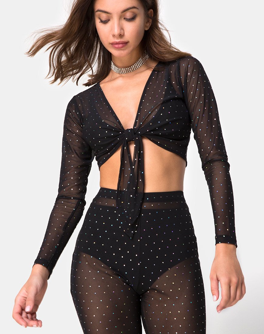 Immagine di Yun Top in rete cristallo nero X Principessa Polly