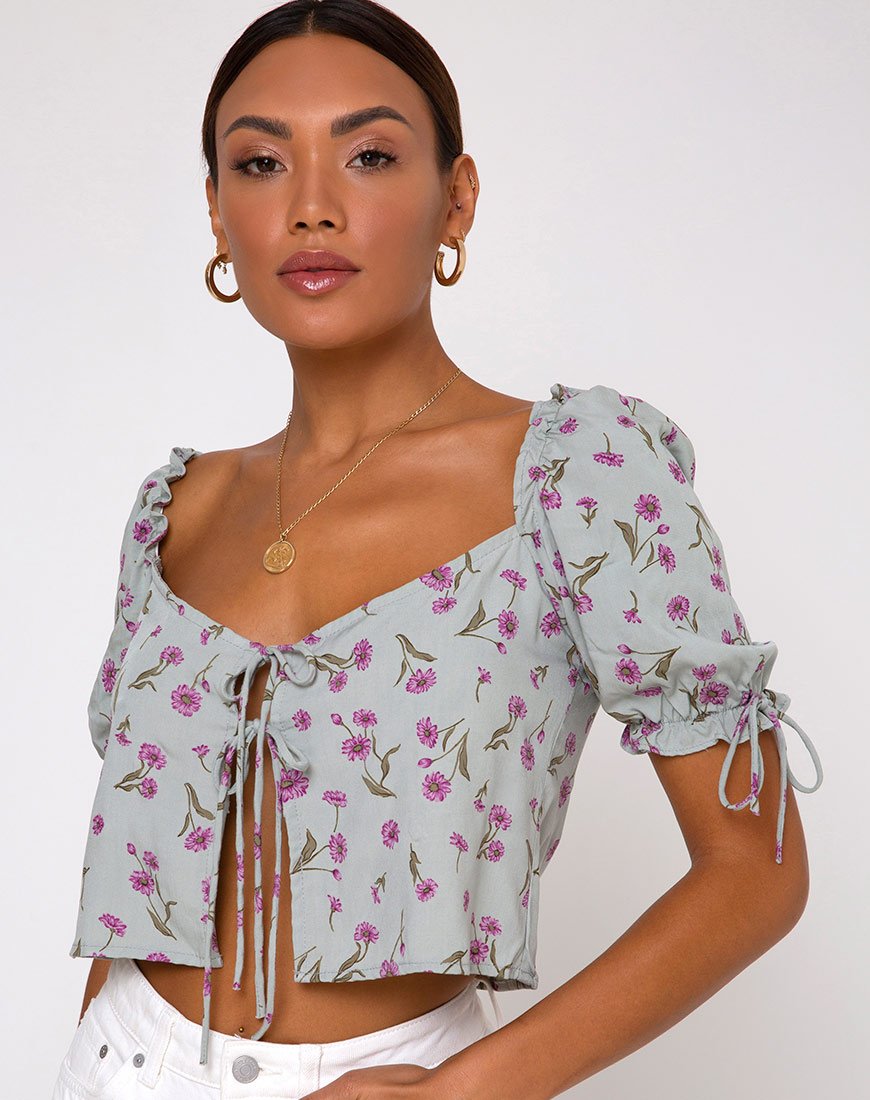 Top Fleur in Piccolo Petalo Blu Scuro