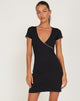 immagine di Flora Ballet Mini Dress in Jersey Nero