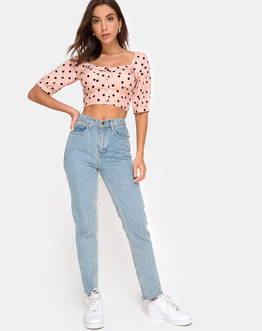 Immagine di Flory Crop Top in New Polka Nude