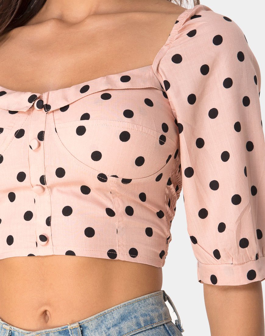 Immagine di Flory Crop Top in New Polka Nude