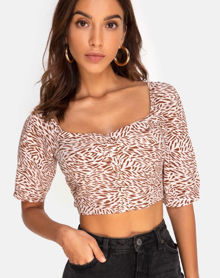 Immagine di Flory Crop Top in Safari Taupe