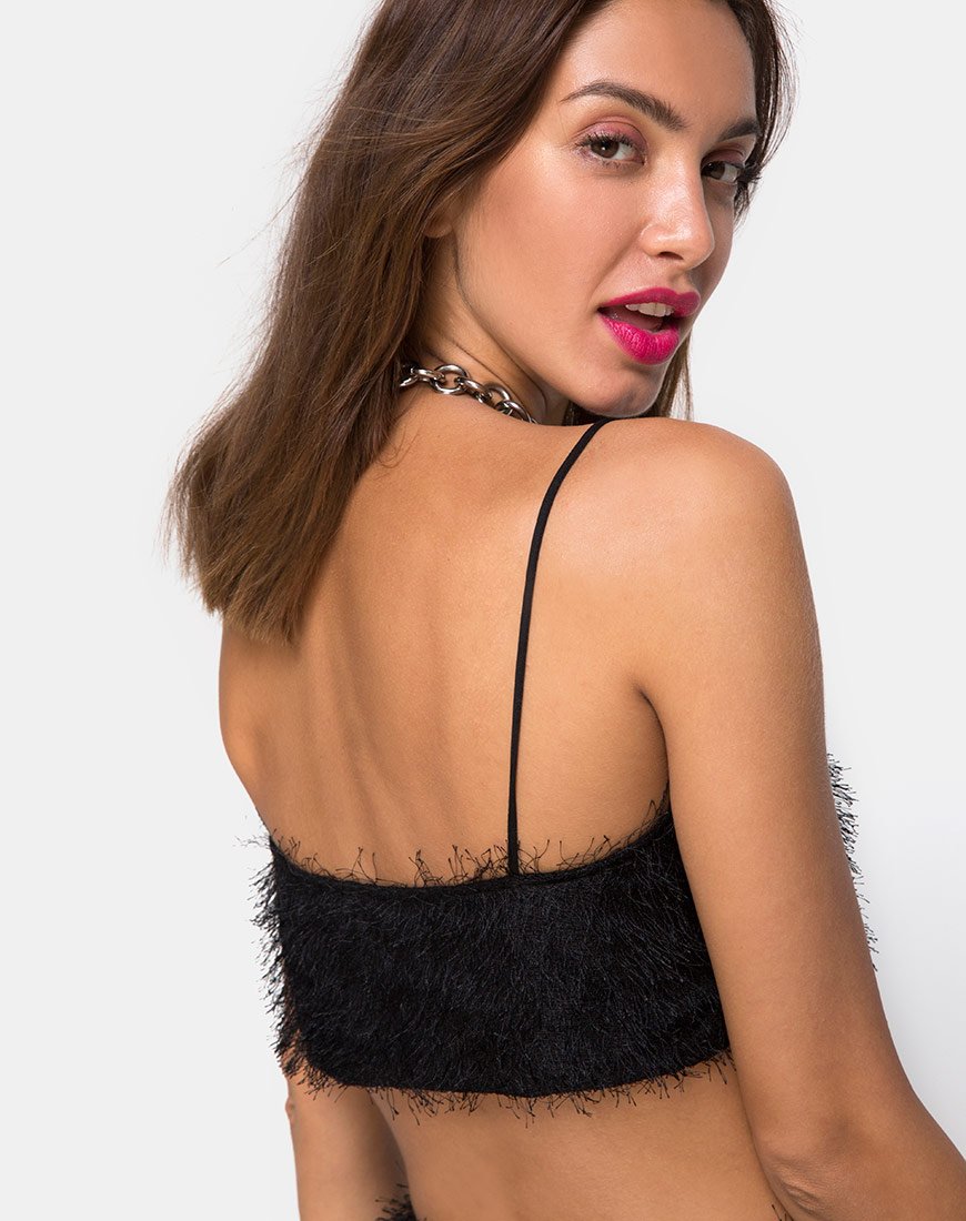 Immagine di Balien Crop Top con frange nero