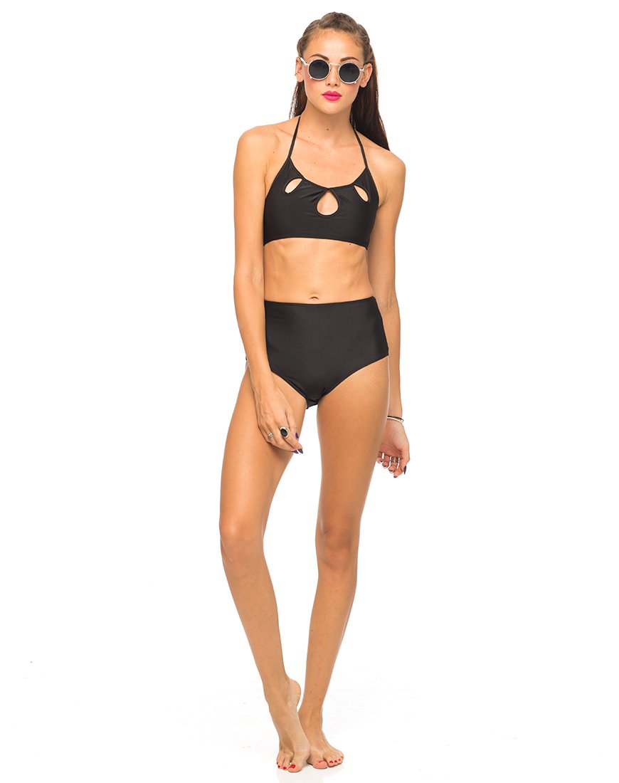 Top bikini lungo Motel Flux in nero