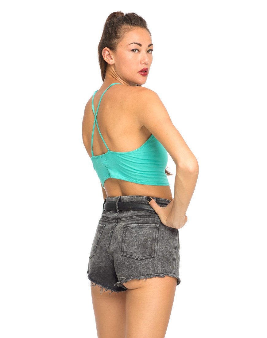 Immagine di Motel Folly Strappy Crop in Aquamarine