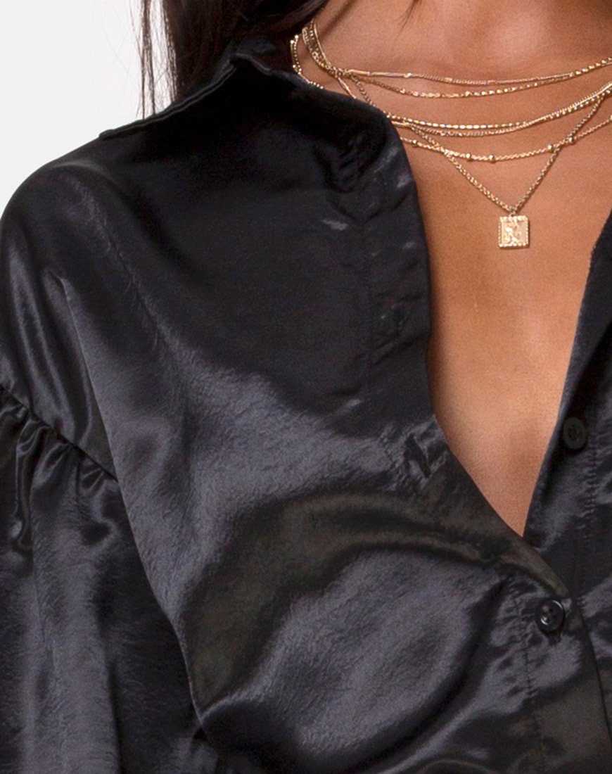 Immagine di Frantic Camicetta a maniche lunghe in satin nero