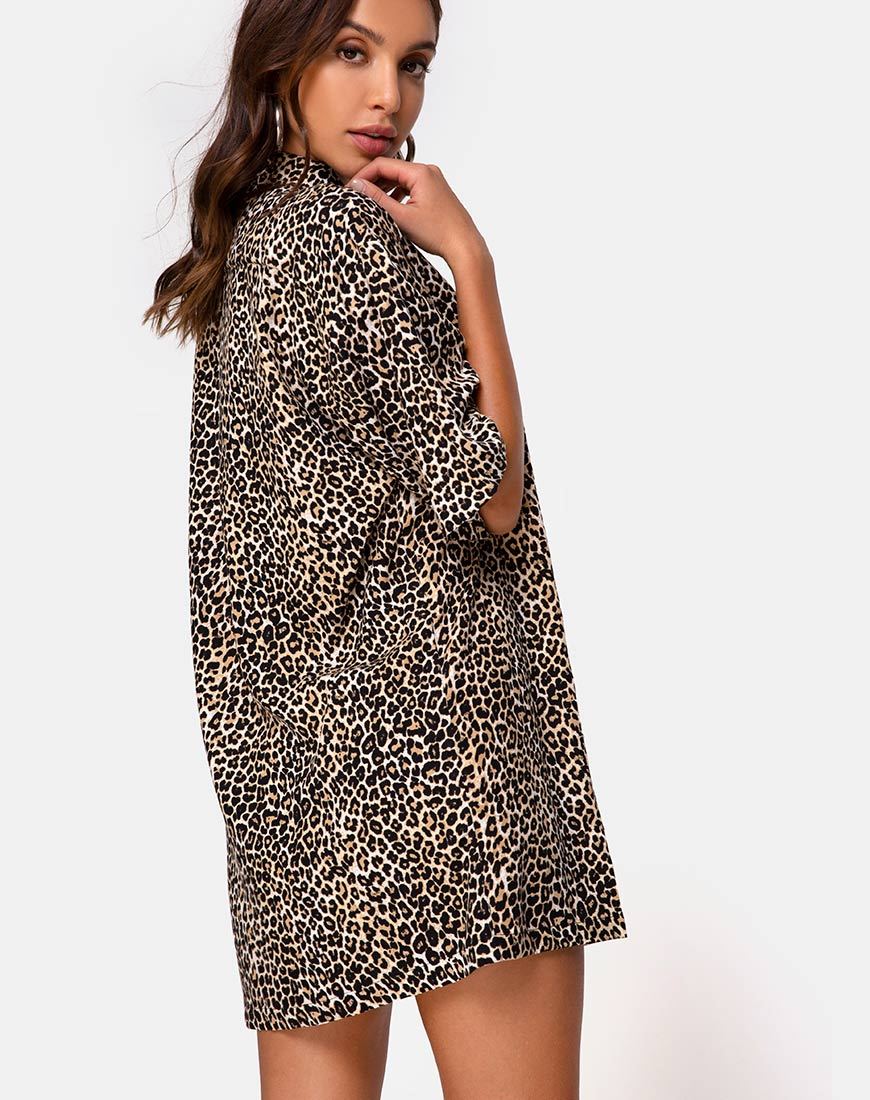 Immagine di Fresia Mini Dress in Brown Rar Leopard