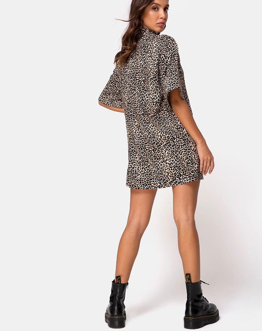 Immagine di Fresia Mini Dress in Brown Rar Leopard