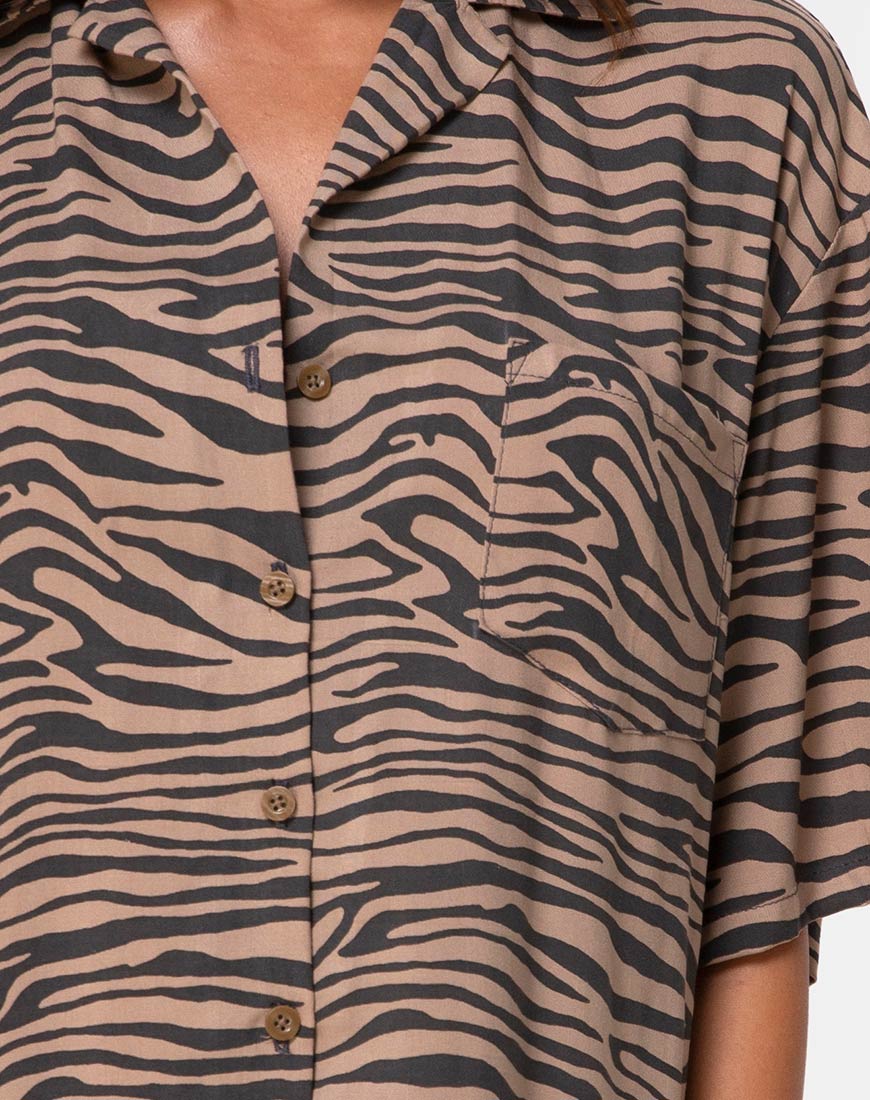 Immagine di Fresia Mini Dress in Taupe Zebra