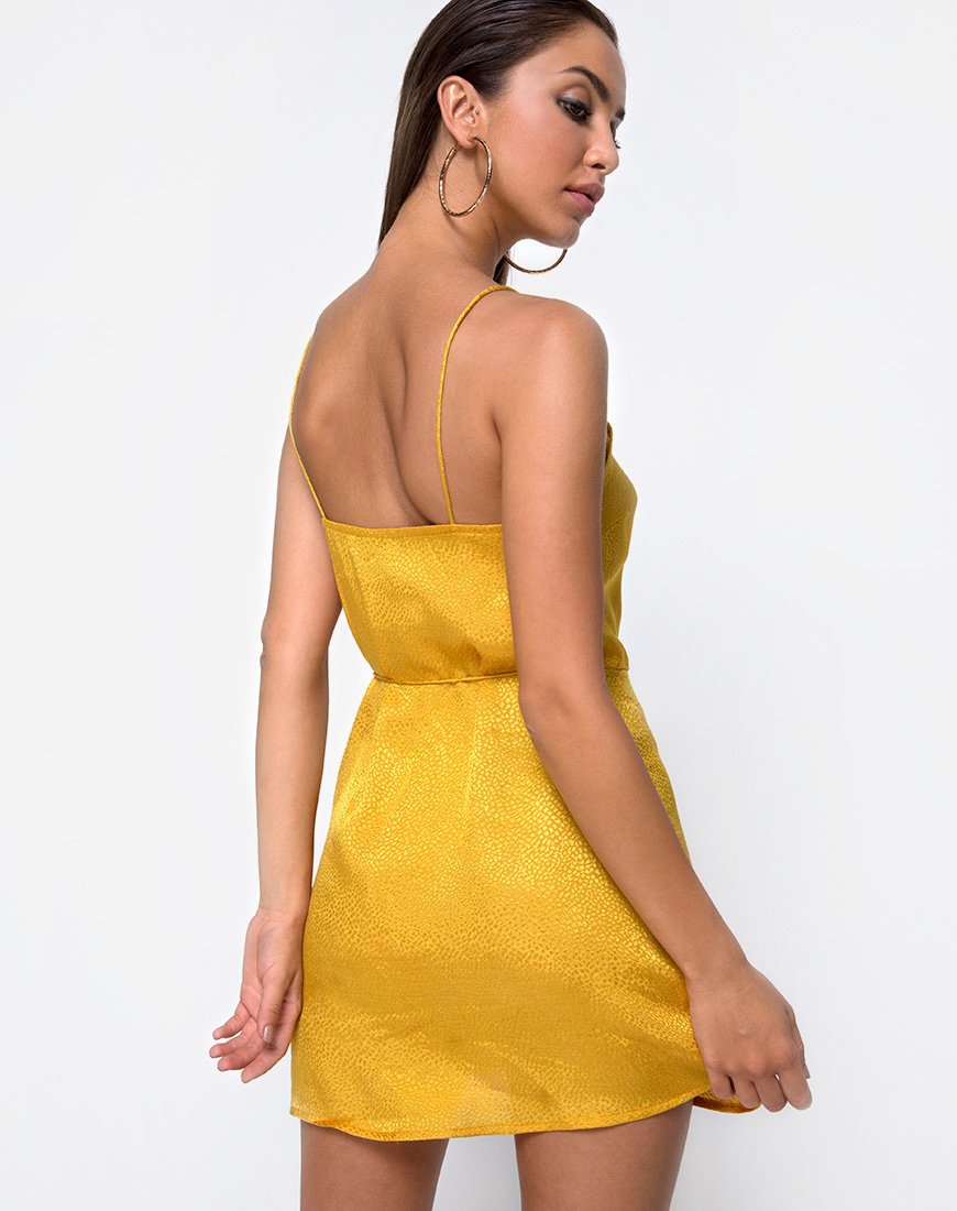 Furia Slip Dress in raso senape