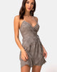 Immagine di Furiosa Wrap Dress in raso rosa argento grigio