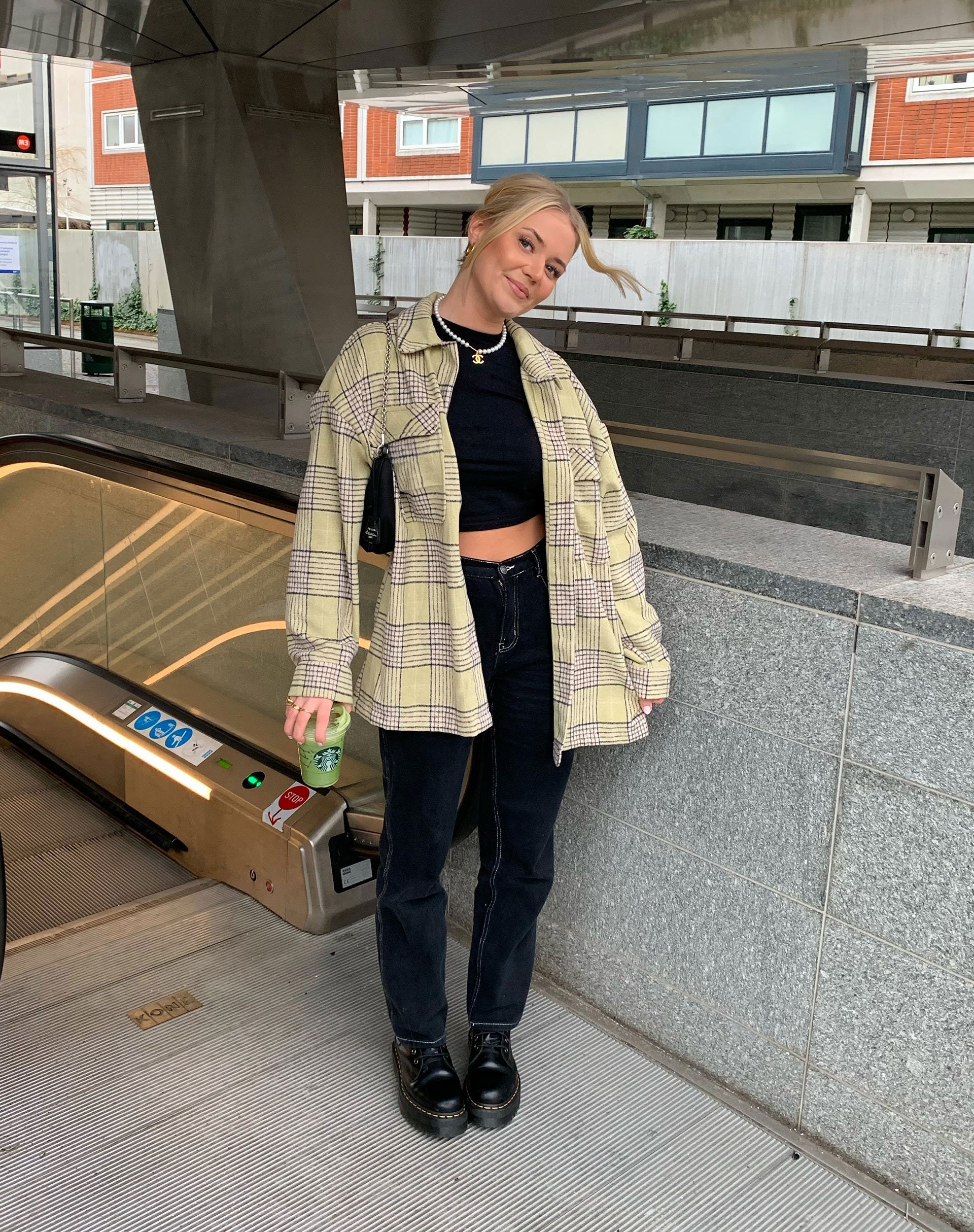 Immagine di Marcella - Camicia a quadri in marrone salvia nero