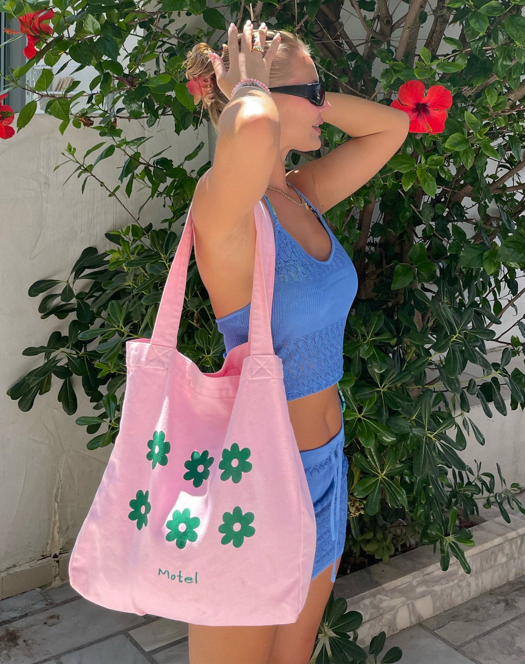 Borsa tote Barbs in Rosa Motel Floreale