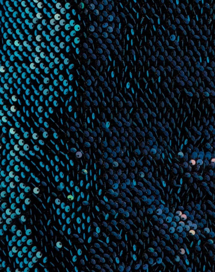 Immagine di Gabby, abito con schienale a tuffo, in paillettes iridescenti Opal Shine