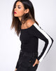 Immagine di Gadice Corpetto Off The Shoulder in nero con striscia bianca