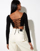 Immagine di Gadze Crop Top a costine nero