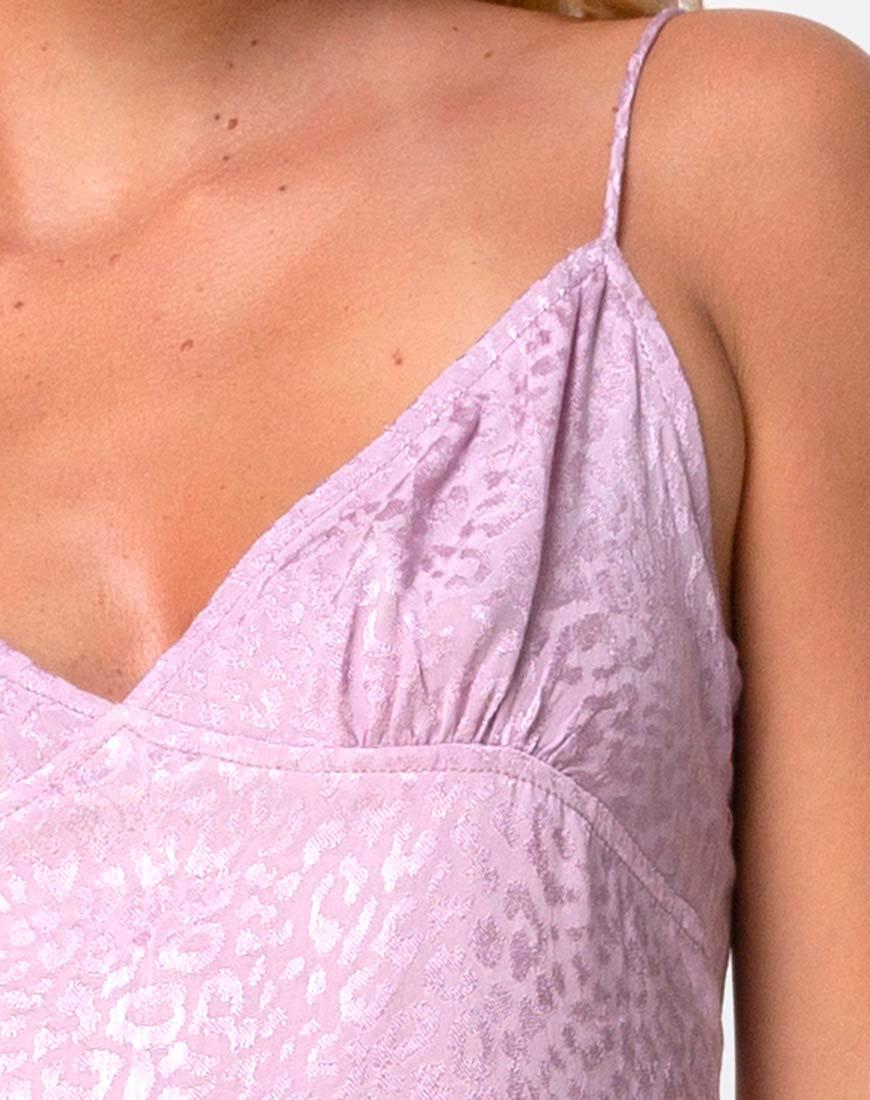 Immagine di Gaela Slip Dress in Satin Cheetah Dusky Lilac
