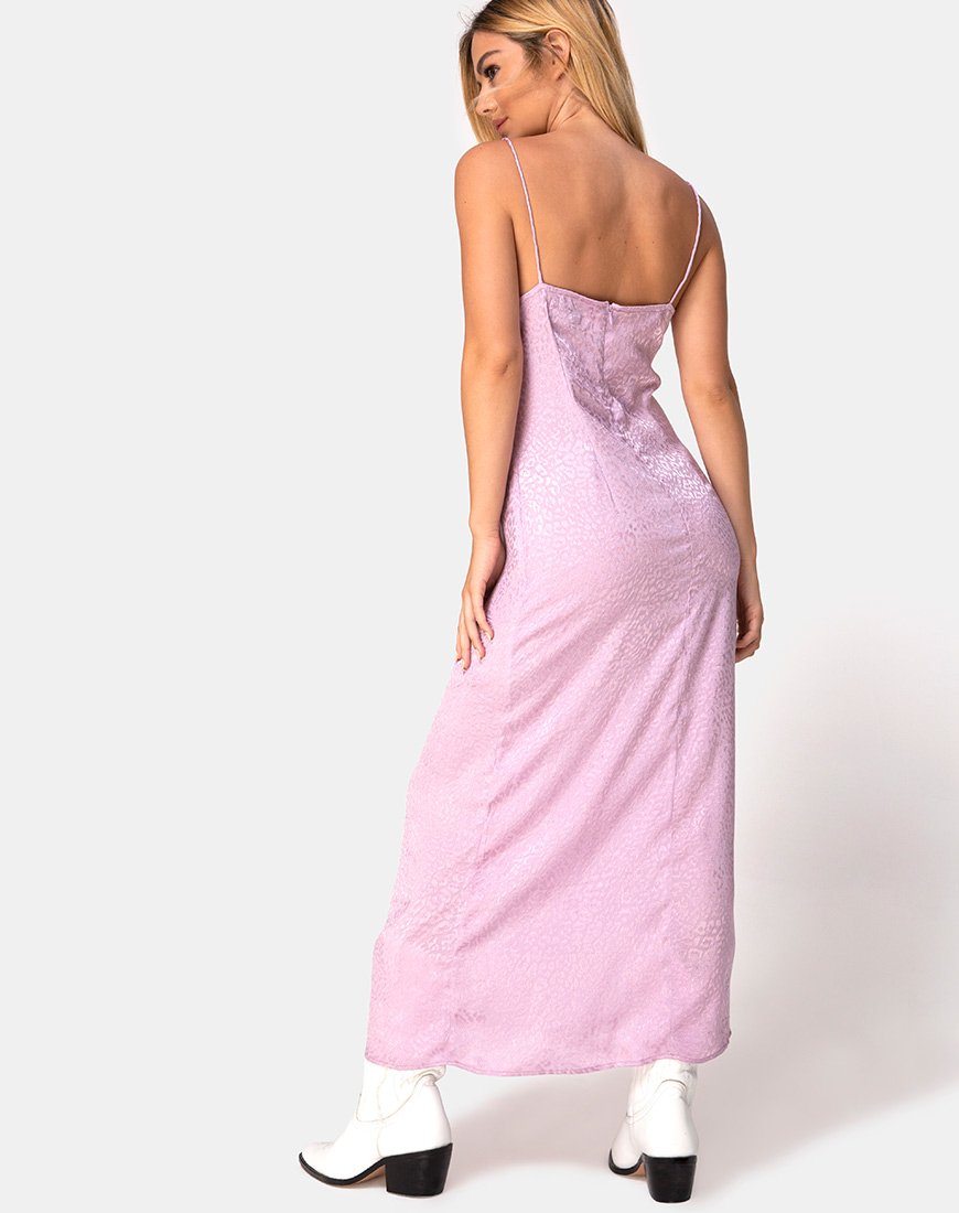 Immagine di Gaela Slip Dress in Satin Cheetah Dusky Lilac
