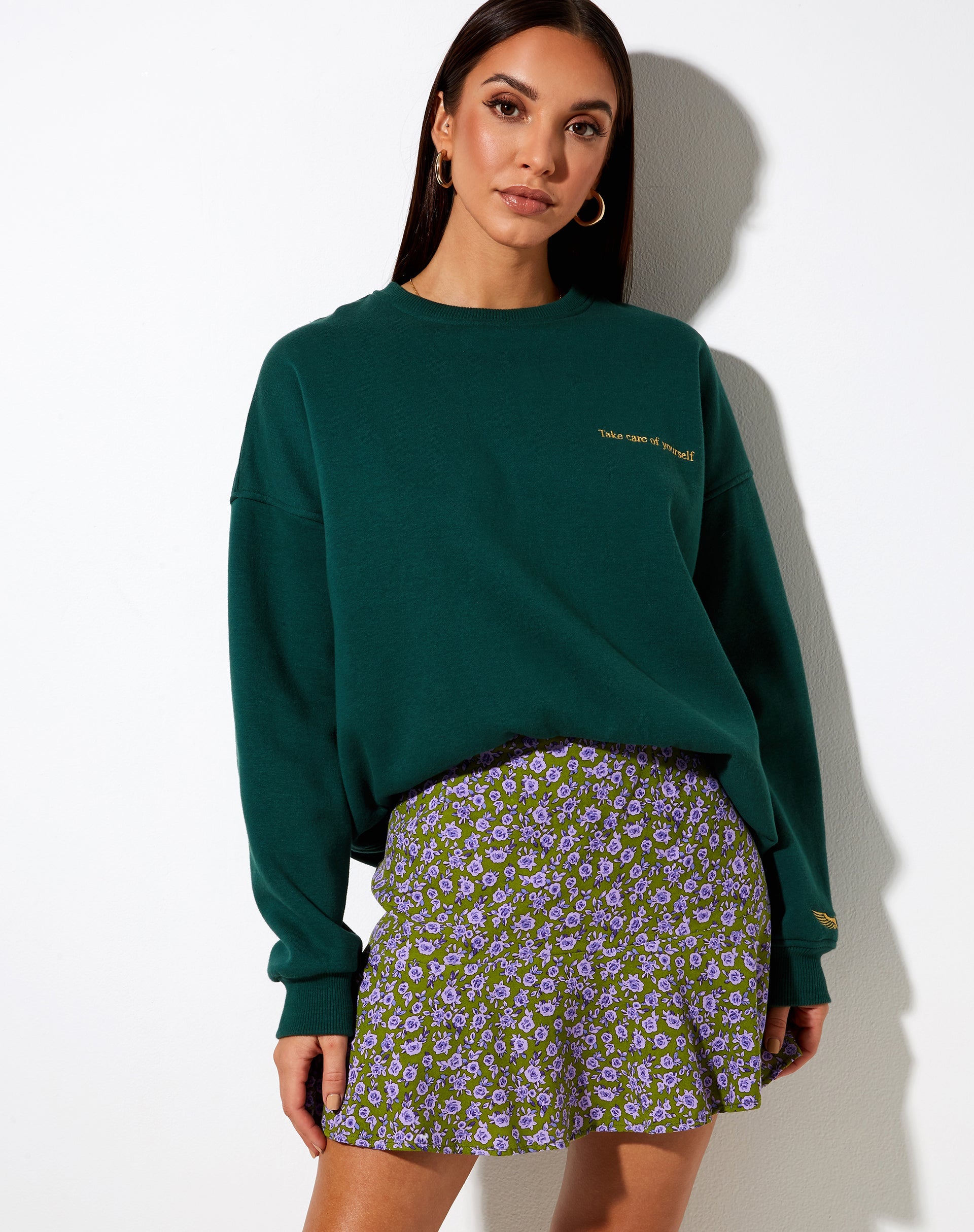 Immagine di Gaelle Mini Skirt in Autumn Blossom Khaki