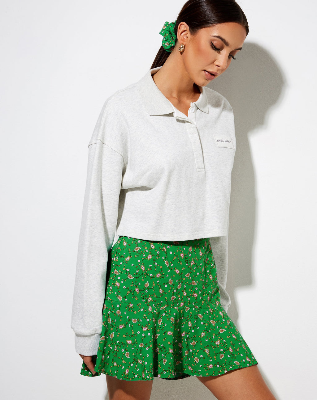 Minigonna Gaelle in Paisley Fun Green