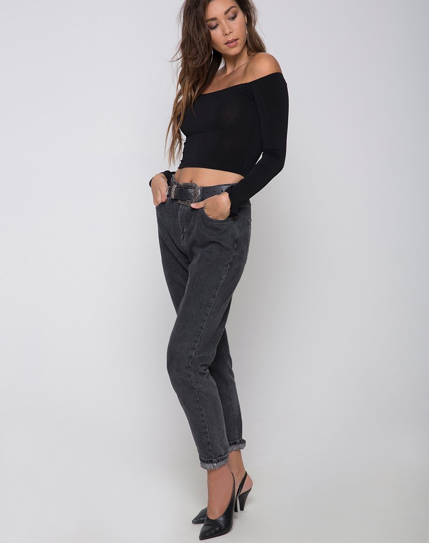 Immagine di Gaga Off The Shoulder Crop in nero