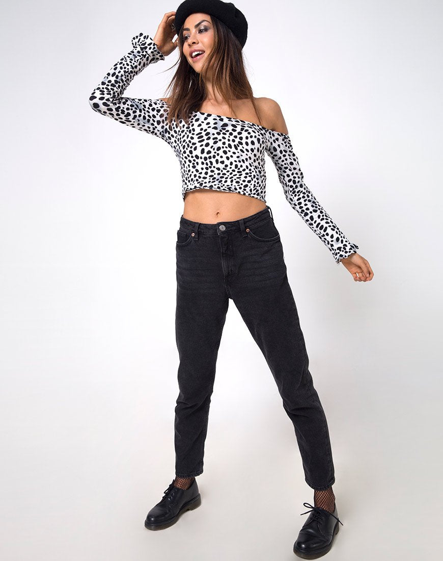 Immagine di Gaga Off The Shoulder Crop in Dalmata