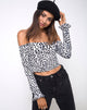 Immagine di Gaga Off The Shoulder Crop in Dalmata