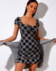 Immagine di Galaca Mini Dress in 20s Check Nero e Grigio