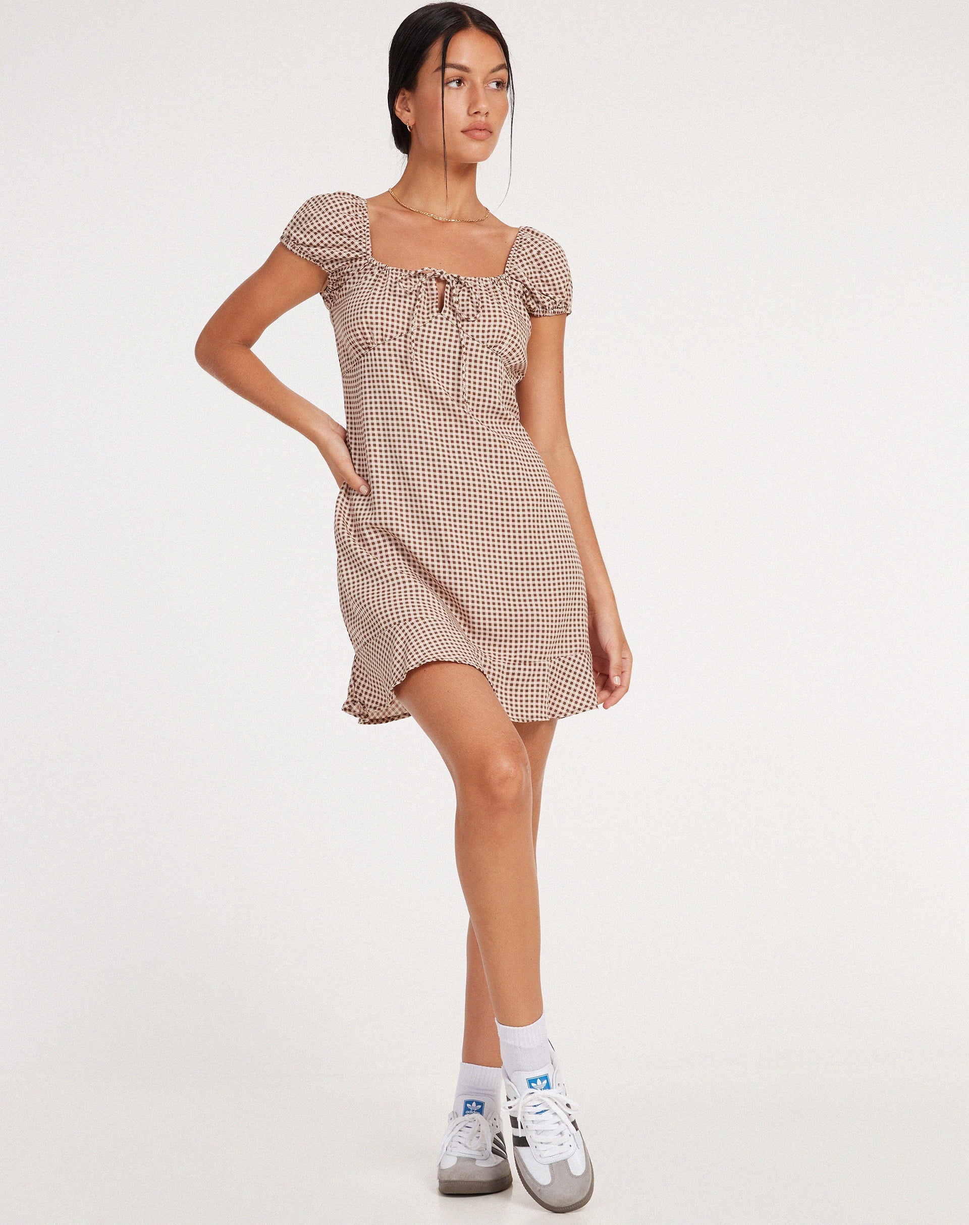immagine di Galaca Mini Dress in Mini Gingham