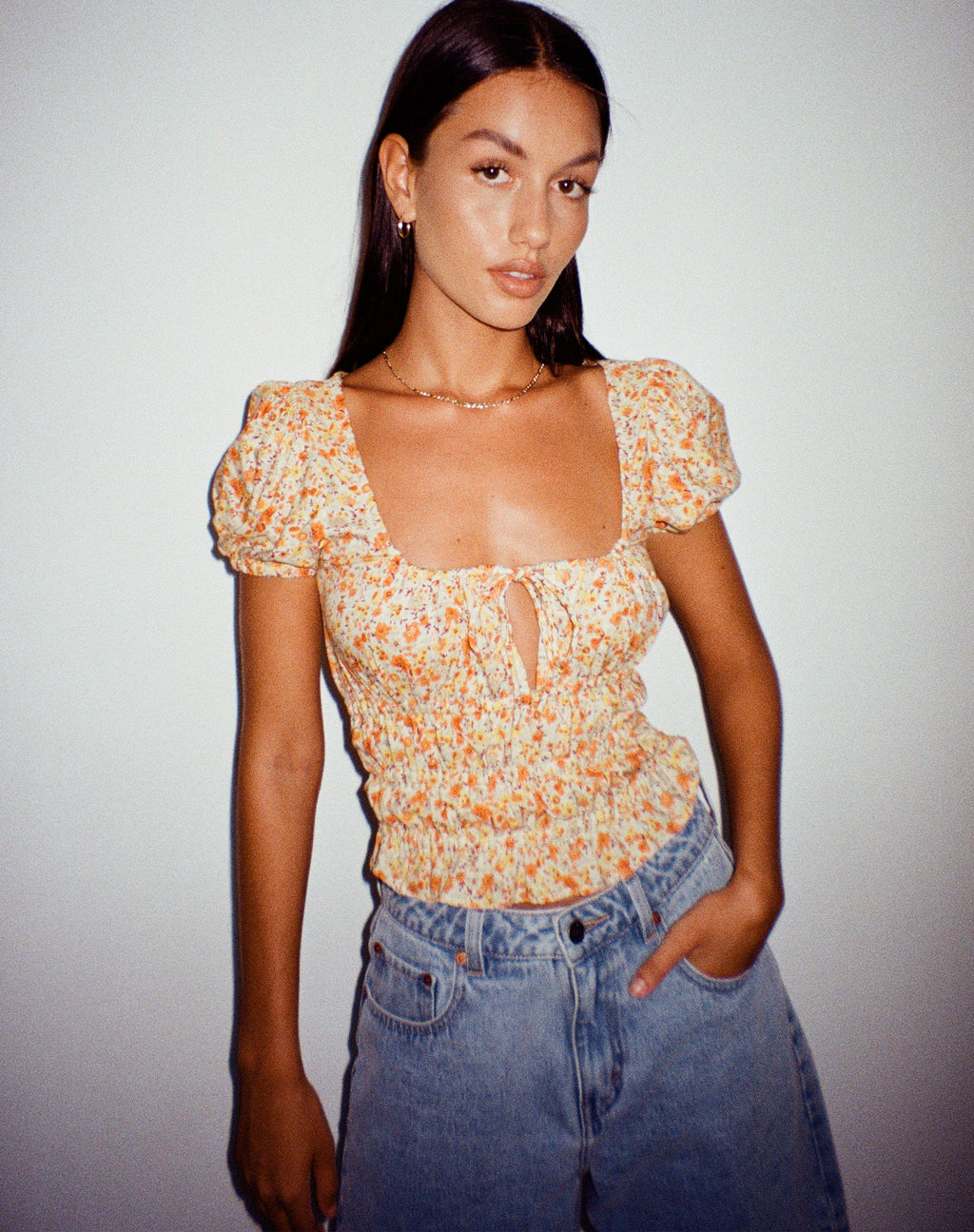 Top Galo in Ditsy Tangerine