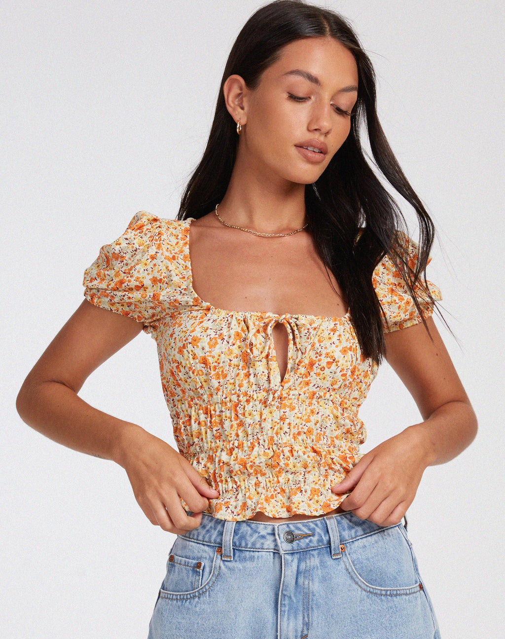 Top Galo in Ditsy Tangerine