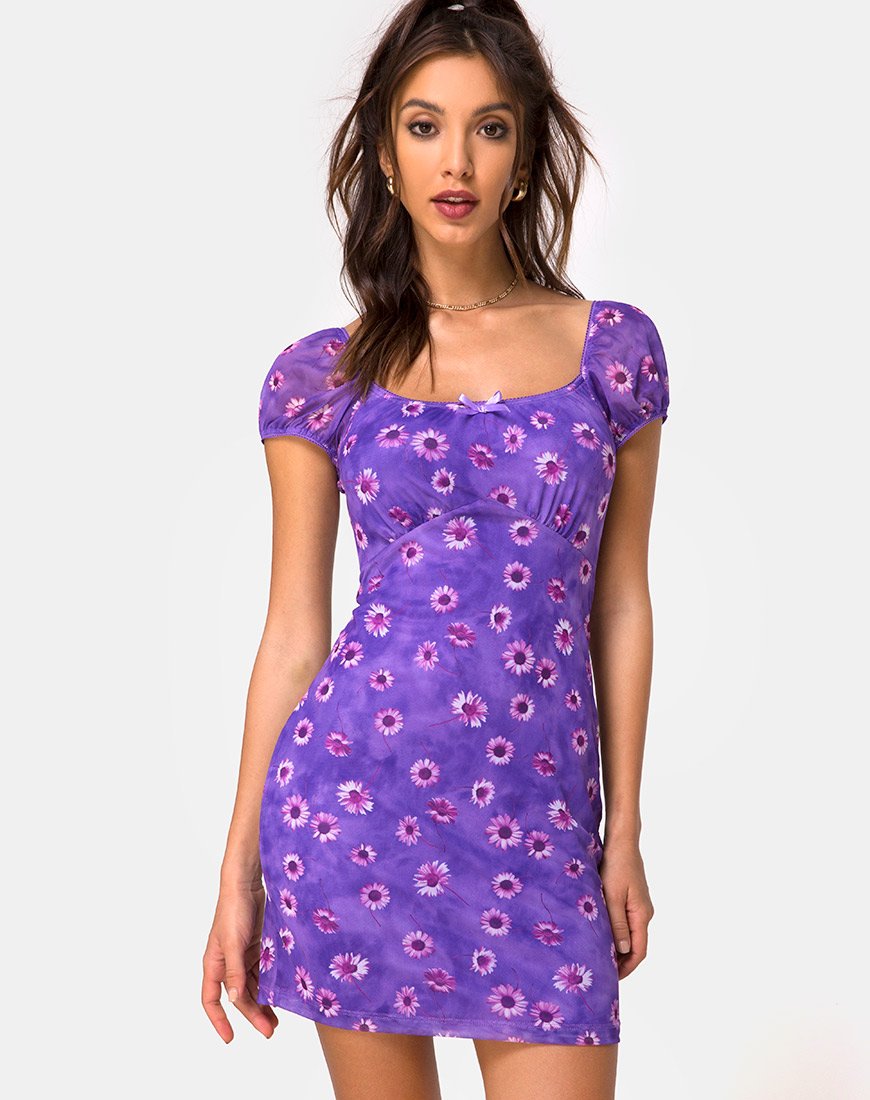 Immagine di Galot Mini Abito in Daisy Daze Viola