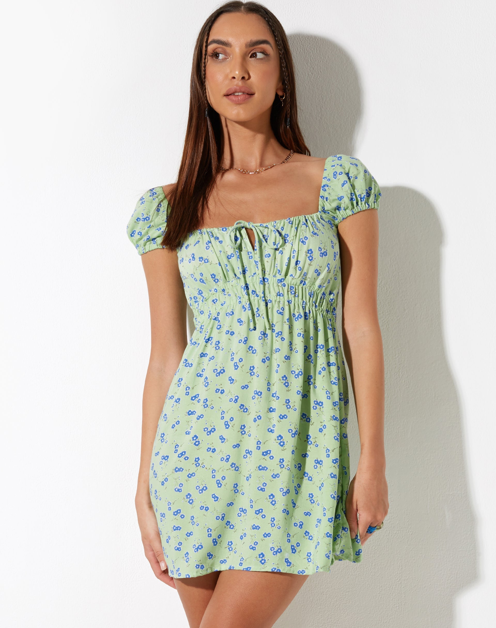 immagine di Galova Mini Dress in Lime Floral