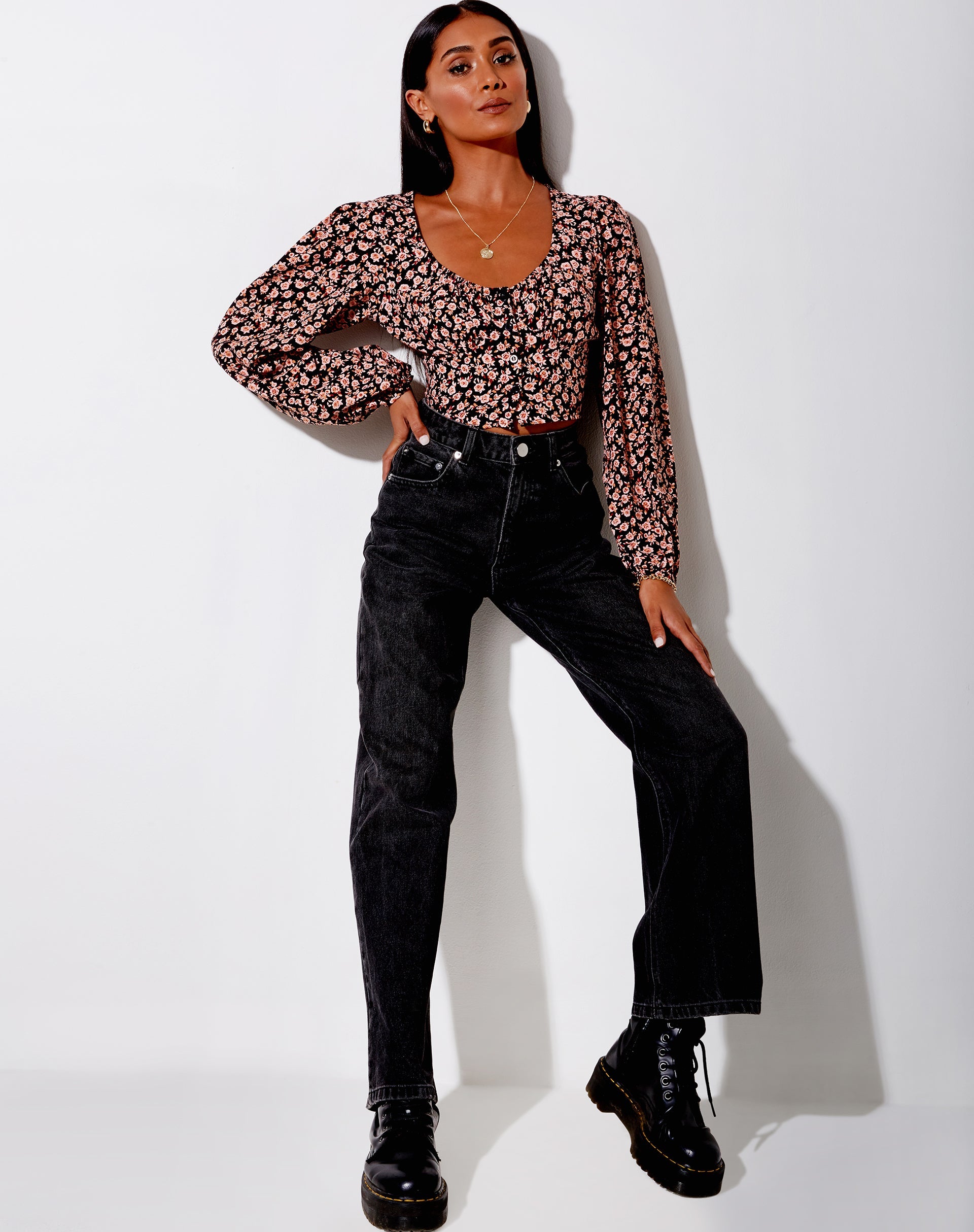 Immagine di Glario Crop Top in Fiore d'Autunno