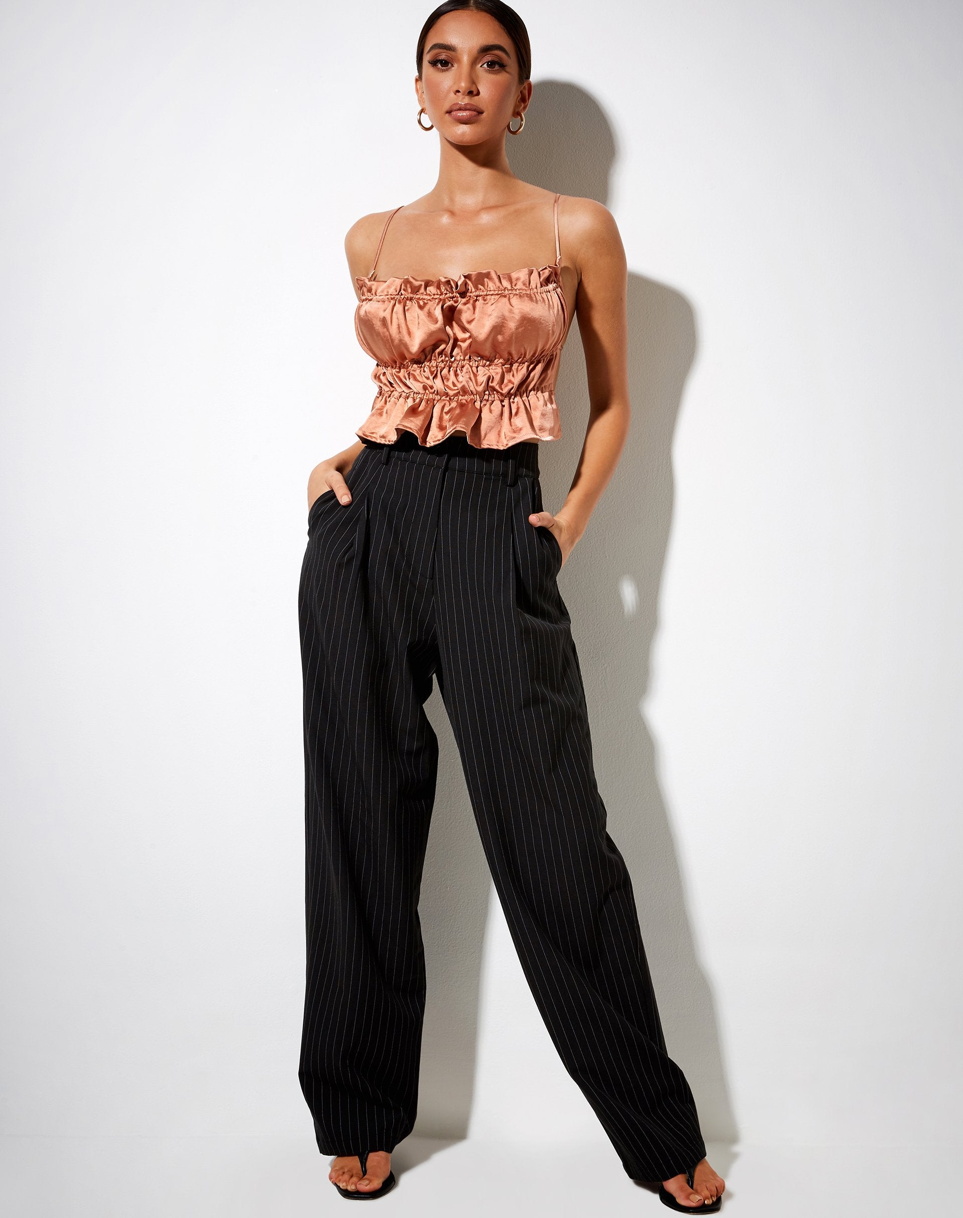 Immagine di Gamera Cami Top in satin oro rosa
