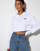 Immagine di Gandi Crop Top in bianco con etichetta Motel Work Clothing