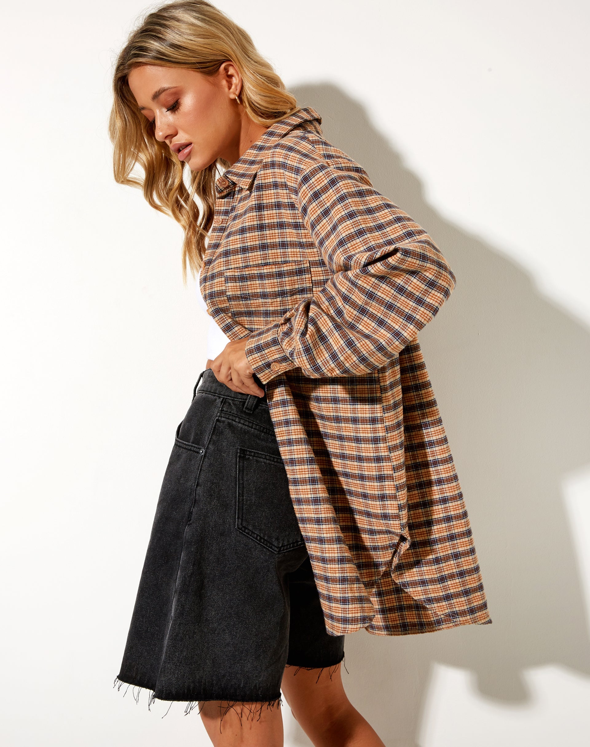 Immagine di Gane Shirt in Check Brown Tan