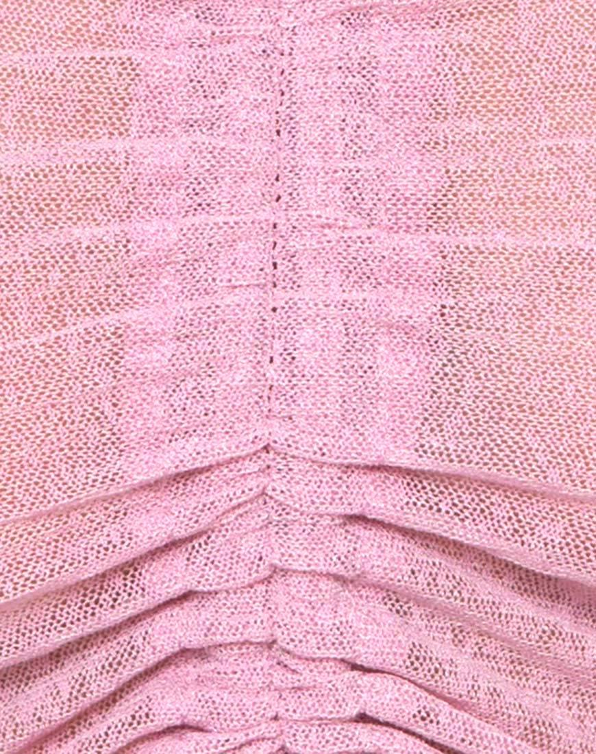 Immagine di Ganida Crop Top in maglia trasparente Blush