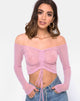 Immagine di Ganida Crop Top in maglia trasparente Blush