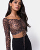 Immagine di Ganida Top in maglia leopardata