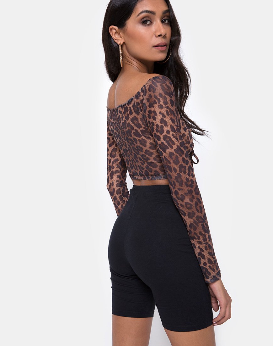 Immagine di Ganida Top in maglia leopardata