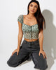 Immagine di Ganika Crop Top in boccioli di fiori di salvia Black Flock